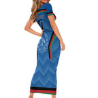 Custom Afghanistan Cricket Family Matching Short Sleeve Bodycon Dress and Hawaiian Shirt Afghan Coat Of Arm with Special Flag