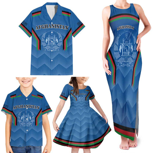 Custom Afghanistan Cricket Family Matching Tank Maxi Dress and Hawaiian Shirt Afghan Coat Of Arm with Special Flag