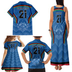 Custom Afghanistan Cricket Family Matching Tank Maxi Dress and Hawaiian Shirt Afghan Coat Of Arm with Special Flag