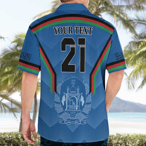 Custom Afghanistan Cricket Hawaiian Shirt Afghan Coat Of Arm with Special Flag