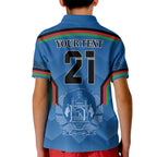 Custom Afghanistan Cricket Kid Polo Shirt Afghan Coat Of Arm with Special Flag