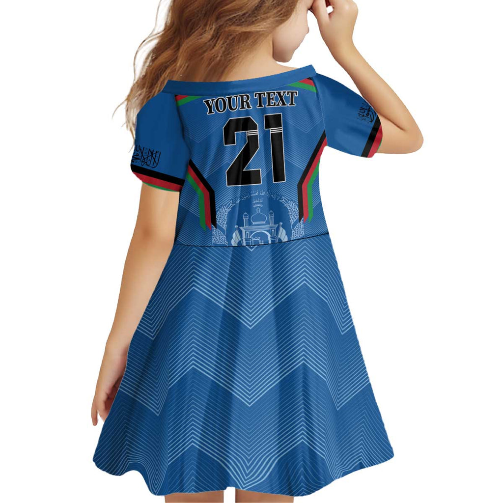 Custom Afghanistan Cricket Kid Short Sleeve Dress Afghan Coat Of Arm with Special Flag