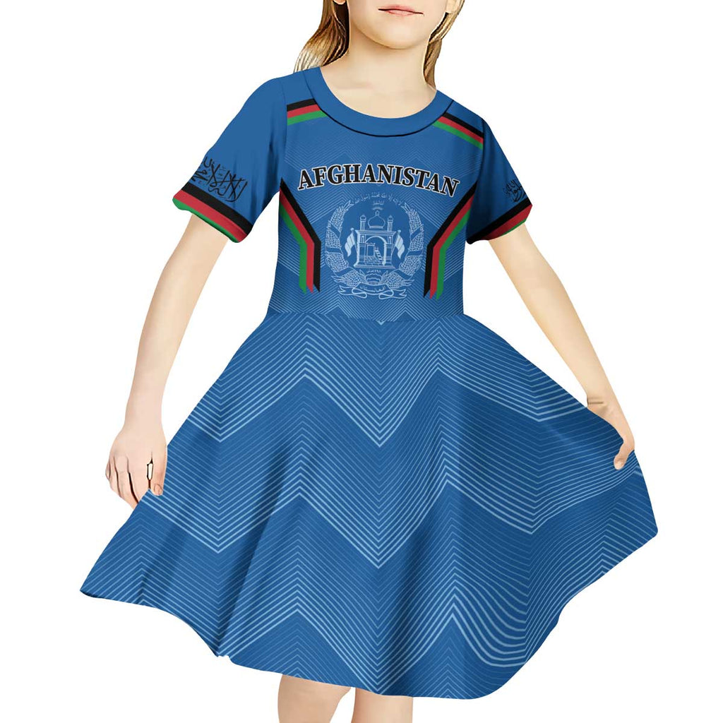 Custom Afghanistan Cricket Kid Short Sleeve Dress Afghan Coat Of Arm with Special Flag