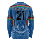 Custom Afghanistan Cricket Long Sleeve Shirt Afghan Coat Of Arm with Special Flag