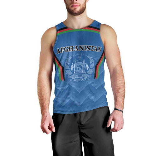 Custom Afghanistan Cricket Men Tank Top Afghan Coat Of Arm with Special Flag