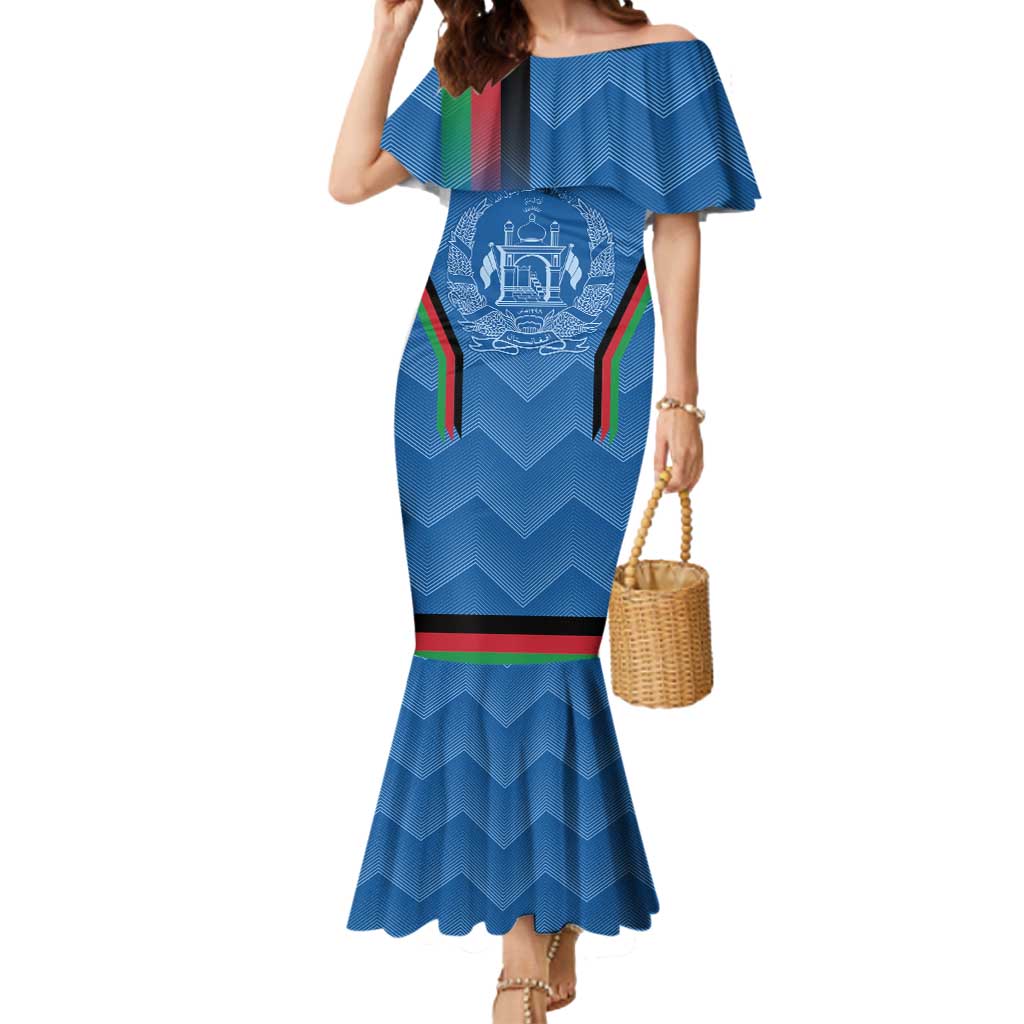Custom Afghanistan Cricket Mermaid Dress Afghan Coat Of Arm with Special Flag