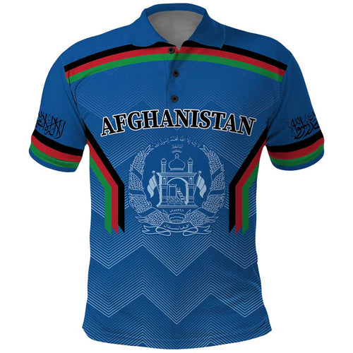 Custom Afghanistan Cricket Polo Shirt Afghan Coat Of Arm with Special Flag