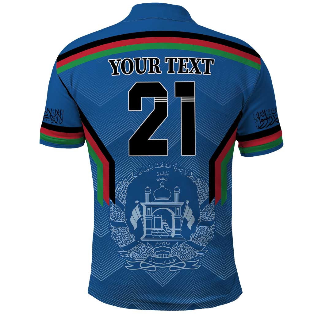 Custom Afghanistan Cricket Polo Shirt Afghan Coat Of Arm with Special Flag