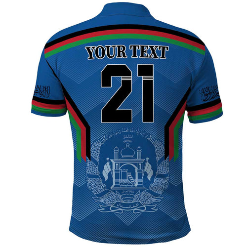 Custom Afghanistan Cricket Polo Shirt Afghan Coat Of Arm with Special Flag
