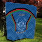 Custom Afghanistan Cricket Quilt Afghan Coat Of Arm with Special Flag