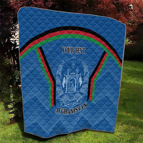 Custom Afghanistan Cricket Quilt Afghan Coat Of Arm with Special Flag