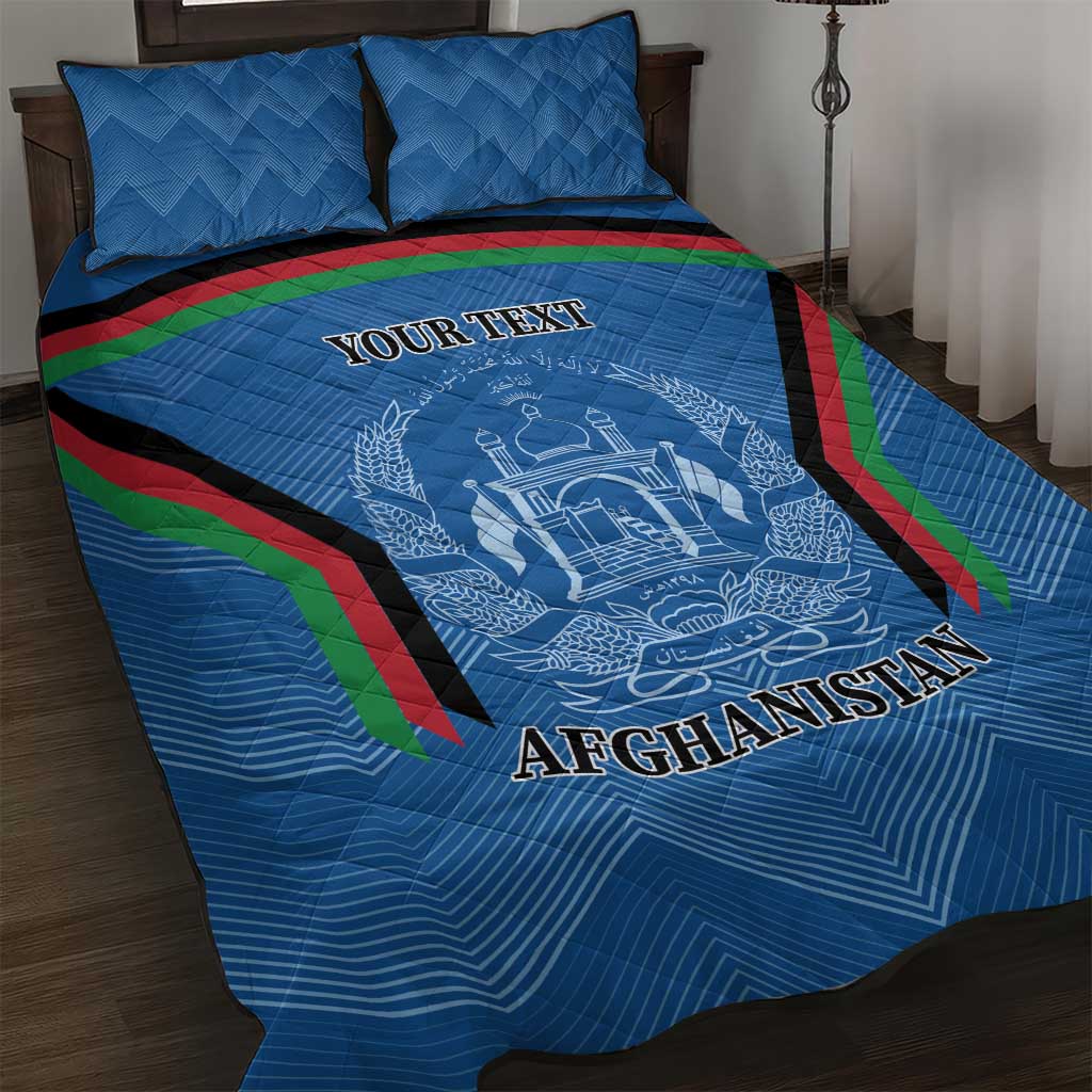 Custom Afghanistan Cricket Quilt Bed Set Afghan Coat Of Arm with Special Flag