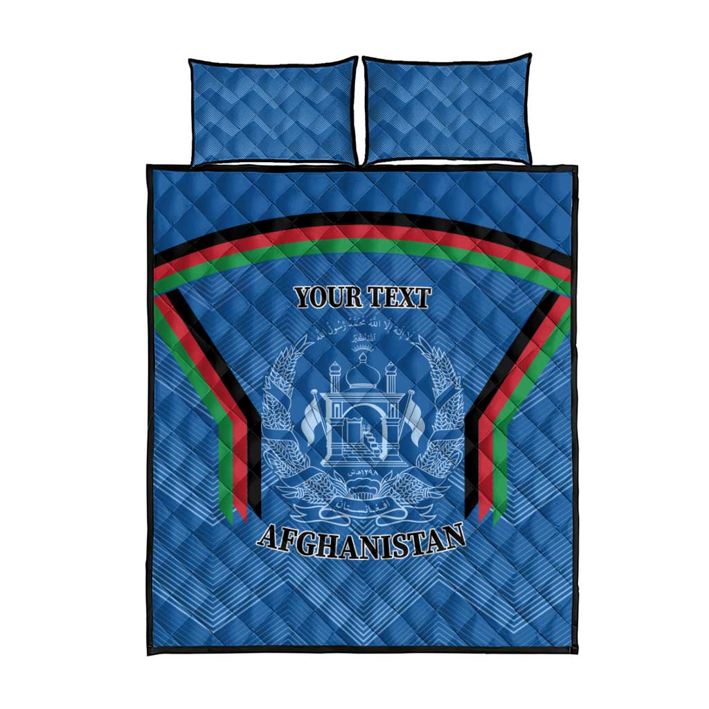 Custom Afghanistan Cricket Quilt Bed Set Afghan Coat Of Arm with Special Flag