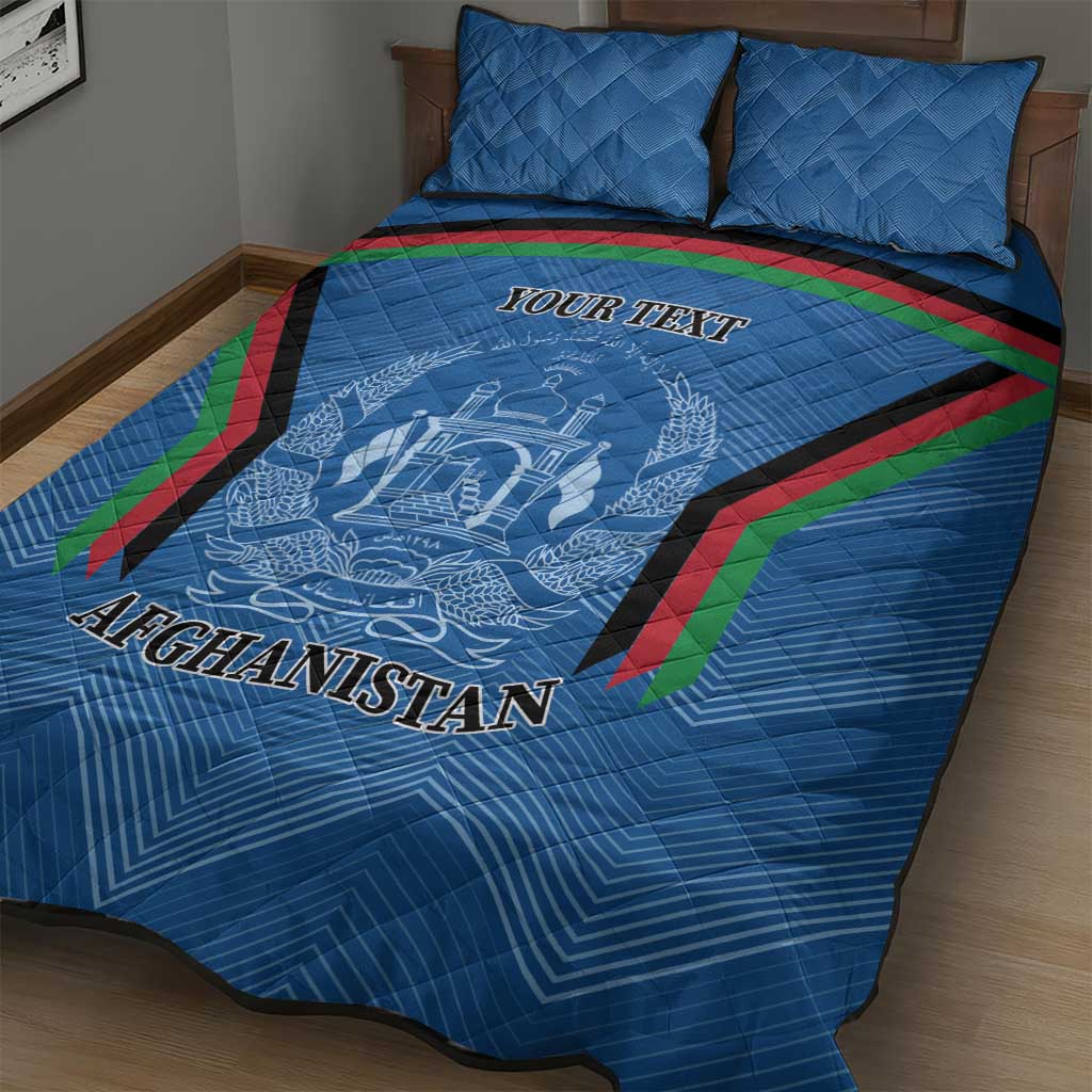 Custom Afghanistan Cricket Quilt Bed Set Afghan Coat Of Arm with Special Flag