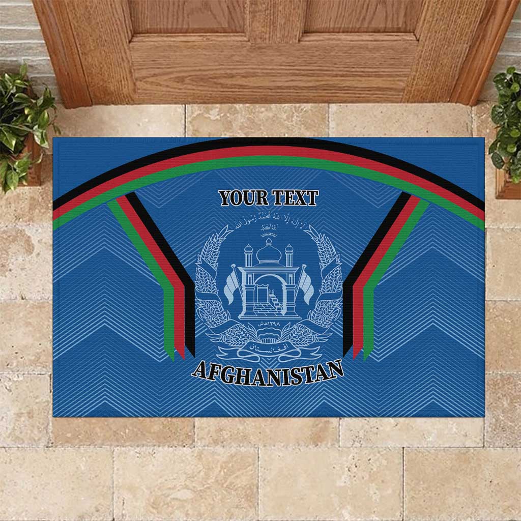 Custom Afghanistan Cricket Rubber Doormat Afghan Coat Of Arm with Special Flag