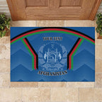 Custom Afghanistan Cricket Rubber Doormat Afghan Coat Of Arm with Special Flag
