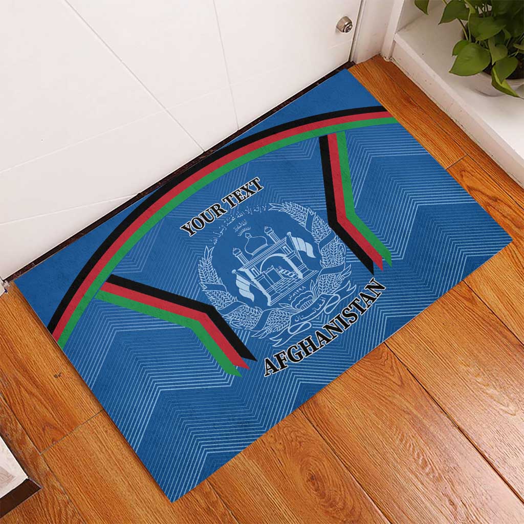 Custom Afghanistan Cricket Rubber Doormat Afghan Coat Of Arm with Special Flag