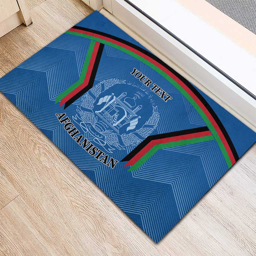 Custom Afghanistan Cricket Rubber Doormat Afghan Coat Of Arm with Special Flag