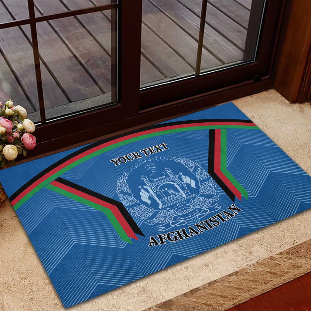 Custom Afghanistan Cricket Rubber Doormat Afghan Coat Of Arm with Special Flag