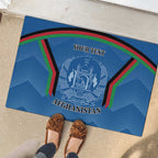 Custom Afghanistan Cricket Rubber Doormat Afghan Coat Of Arm with Special Flag