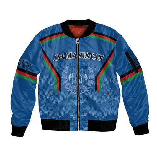 Custom Afghanistan Cricket Sleeve Zip Bomber Jacket Afghan Coat Of Arm with Special Flag