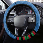 Afghanistan Cricket Steering Wheel Cover Afghan Coat Of Arm with Special Flag