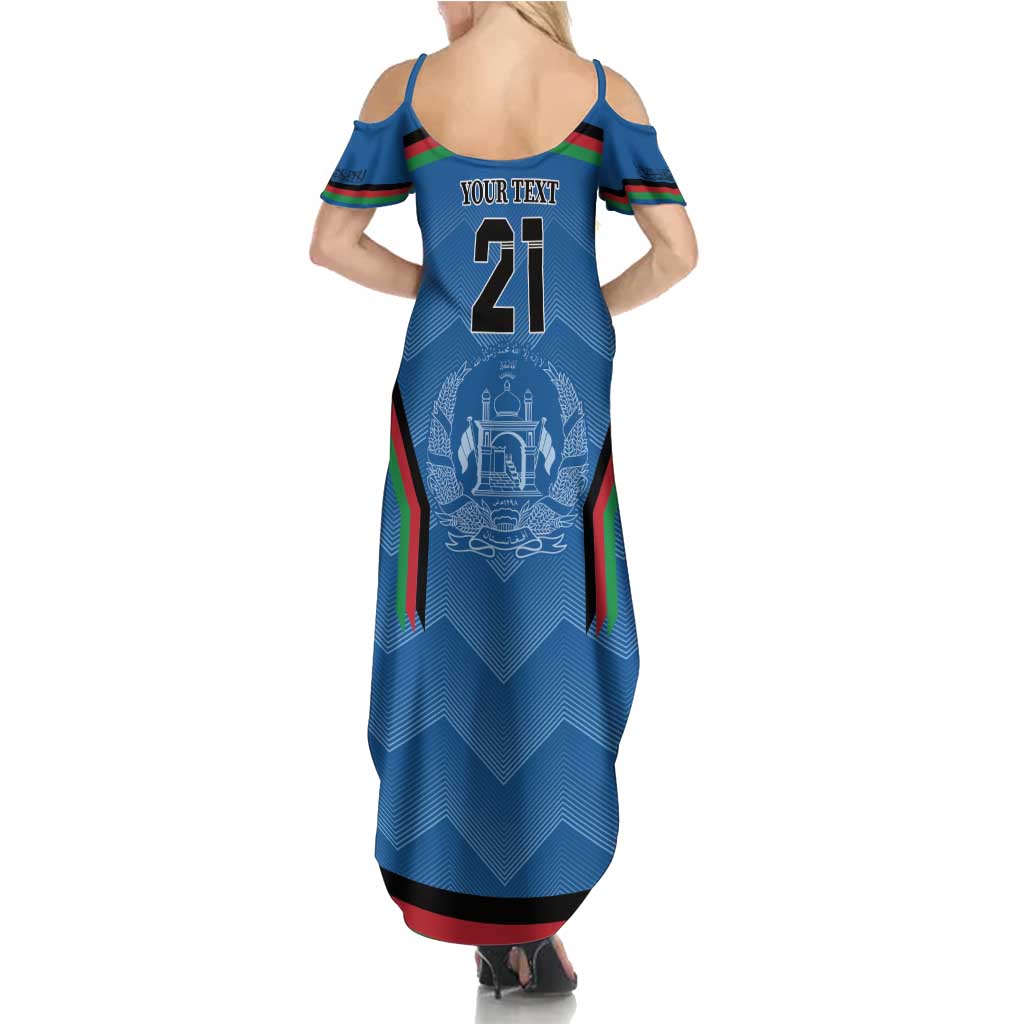 Custom Afghanistan Cricket Summer Maxi Dress Afghan Coat Of Arm with Special Flag