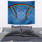 Custom Afghanistan Cricket Tapestry Afghan Coat Of Arm with Special Flag