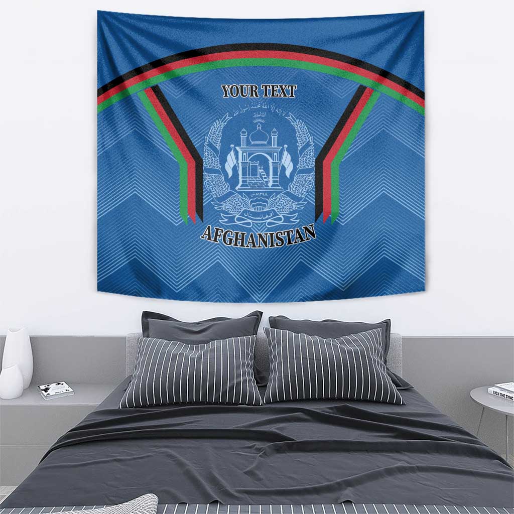 Custom Afghanistan Cricket Tapestry Afghan Coat Of Arm with Special Flag