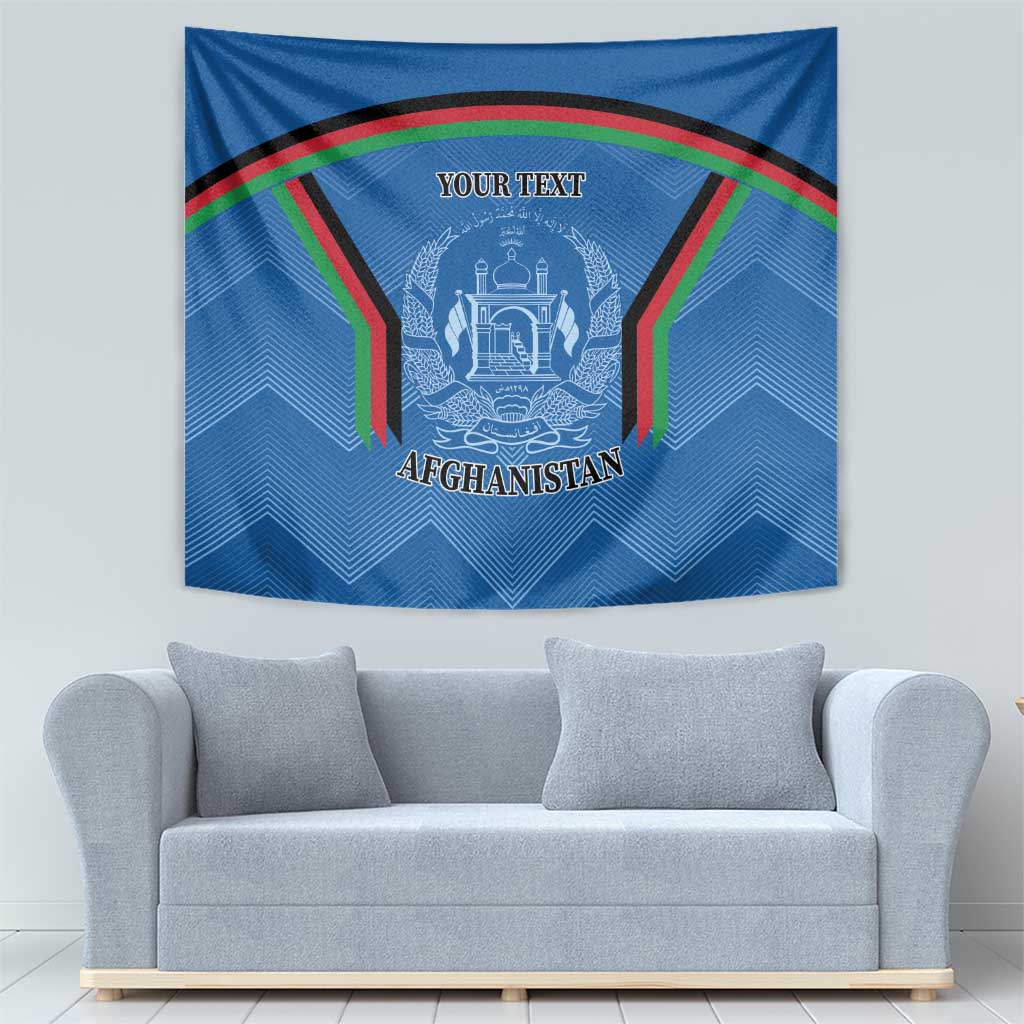 Custom Afghanistan Cricket Tapestry Afghan Coat Of Arm with Special Flag