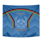 Custom Afghanistan Cricket Tapestry Afghan Coat Of Arm with Special Flag