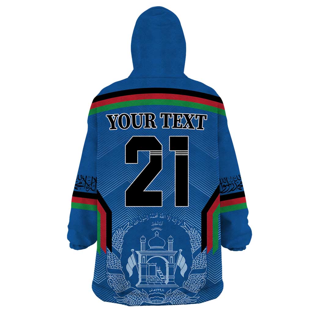 Custom Afghanistan Cricket Wearable Blanket Hoodie Afghan Coat Of Arm with Special Flag