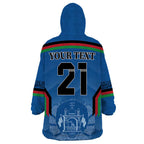 Custom Afghanistan Cricket Wearable Blanket Hoodie Afghan Coat Of Arm with Special Flag