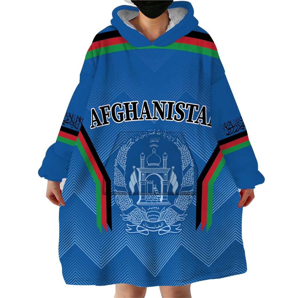 Custom Afghanistan Cricket Wearable Blanket Hoodie Afghan Coat Of Arm with Special Flag