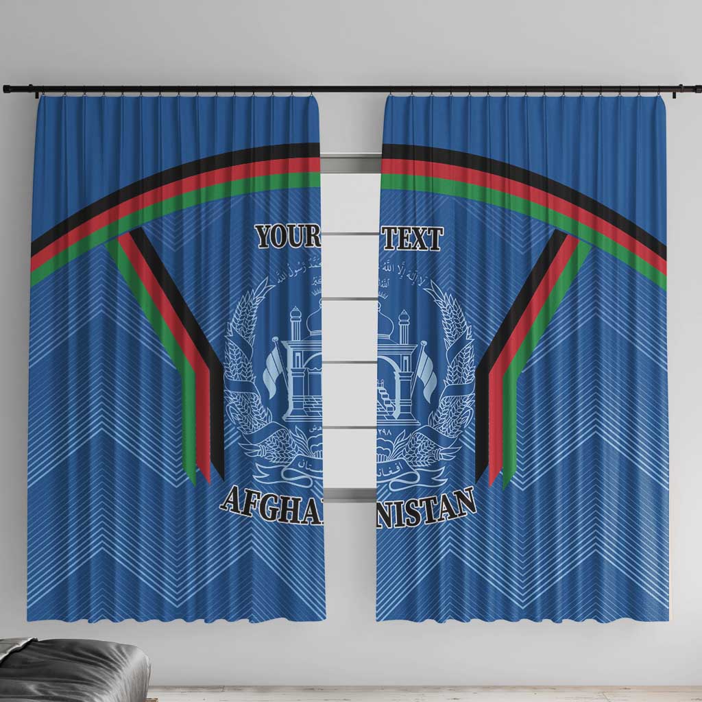 Custom Afghanistan Cricket Window Curtain Afghan Coat Of Arm with Special Flag