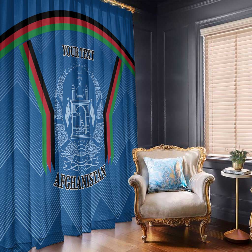 Custom Afghanistan Cricket Window Curtain Afghan Coat Of Arm with Special Flag
