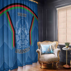 Custom Afghanistan Cricket Window Curtain Afghan Coat Of Arm with Special Flag