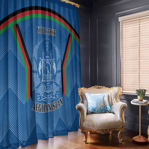 Custom Afghanistan Cricket Window Curtain Afghan Coat Of Arm with Special Flag