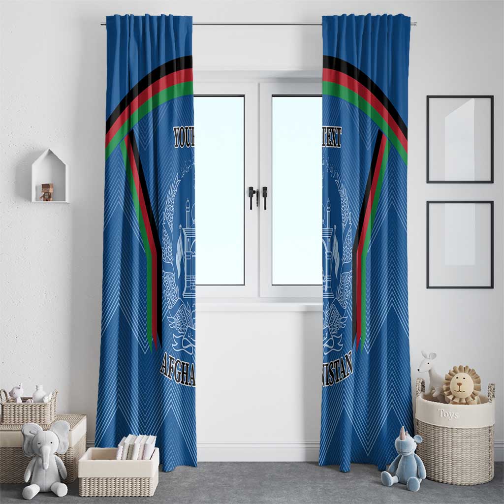 Custom Afghanistan Cricket Window Curtain Afghan Coat Of Arm with Special Flag