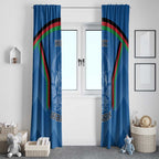 Custom Afghanistan Cricket Window Curtain Afghan Coat Of Arm with Special Flag