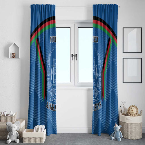 Custom Afghanistan Cricket Window Curtain Afghan Coat Of Arm with Special Flag