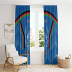 Custom Afghanistan Cricket Window Curtain Afghan Coat Of Arm with Special Flag
