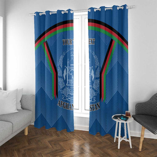 Custom Afghanistan Cricket Window Curtain Afghan Coat Of Arm with Special Flag