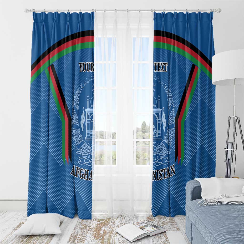 Custom Afghanistan Cricket Window Curtain Afghan Coat Of Arm with Special Flag