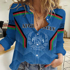 Custom Afghanistan Cricket Women Casual Shirt Afghan Coat Of Arm with Special Flag