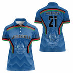 Custom Afghanistan Cricket Women Polo Shirt Afghan Coat Of Arm with Special Flag