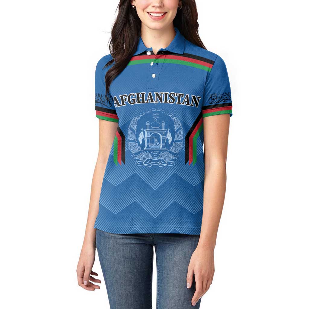 Custom Afghanistan Cricket Women Polo Shirt Afghan Coat Of Arm with Special Flag