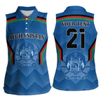 Custom Afghanistan Cricket Women Sleeveless Polo Shirt Afghan Coat Of Arm with Special Flag