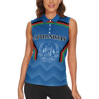 Custom Afghanistan Cricket Women Sleeveless Polo Shirt Afghan Coat Of Arm with Special Flag