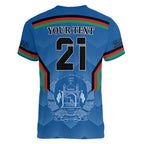 Custom Afghanistan Cricket Women V-Neck T-Shirt Afghan Coat Of Arm with Special Flag